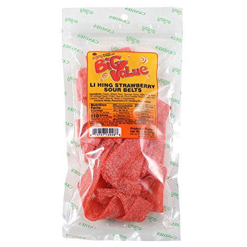 Enjoy Li Hing Strawberry Sour Belts 8 Ounce