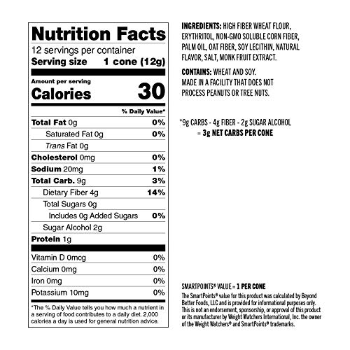 ENLIGHTENED ICE CREAM Sugar-Free Ice Cream Cones - Vegan Friendl...