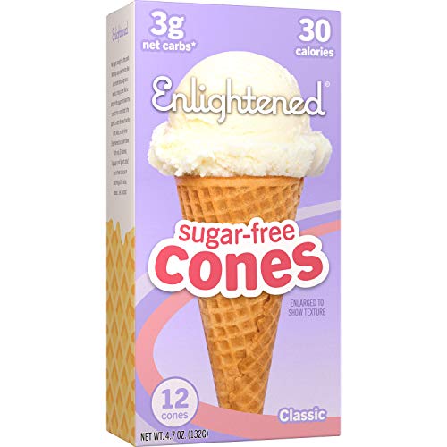 ENLIGHTENED ICE CREAM Sugar-Free Ice Cream Cones - Vegan Friendl...