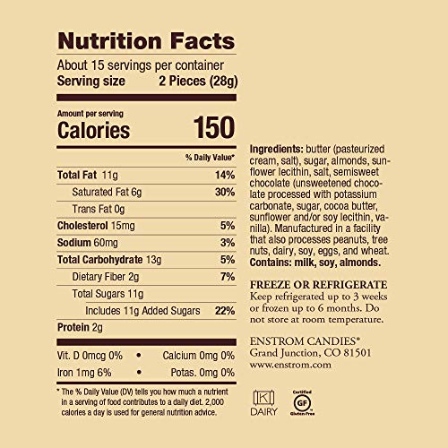 Enstrom Dark Chocolate Almond Toffee Petites 15oz box | Bite-siz...