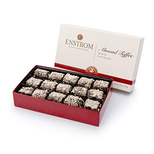 Enstrom Dark Chocolate Almond Toffee Petites 15oz box | Bite-siz...