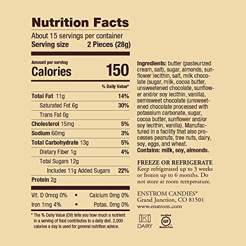 Enstrom Milk Chocolate and Dark Chocolate Almond Toffee Petites ...