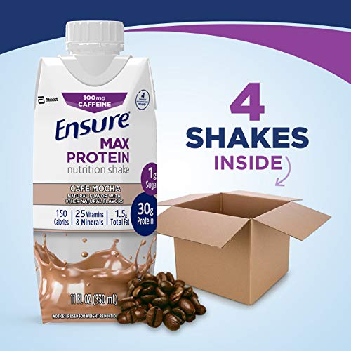 Ensure Max Protein Nutrition Shake, Mocha, 11 Fl Oz Pack Of 4
