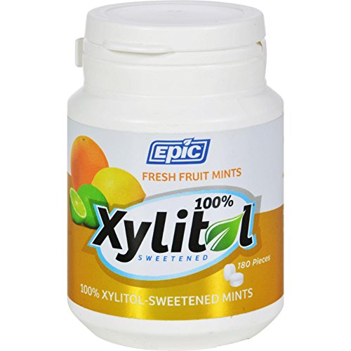 Epic Dental Mints - Fruit Xylitol Bottle - 180 Count - Gluten Fr