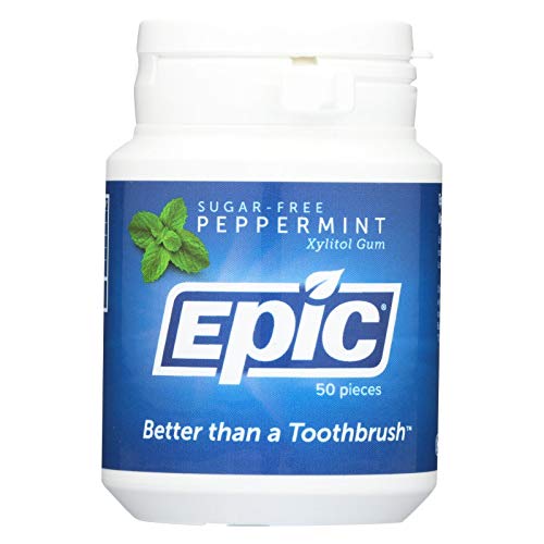 Epic Dental Peppermint Gum - Xylitol Sweetened - 50 Count - Glut