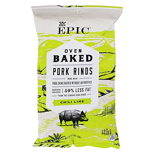 Epic Artisanal Oven Baked Pork Rinds, Variety Pack, Chili Lime,