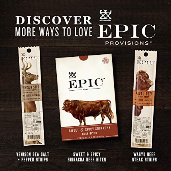 EPIC Beef Apple Bacon Bars, Grass-Fed, Whole30, 12 Count Box 1.5...