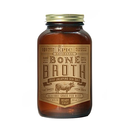 Epic Beef Jalapeno Sea Salt Bone Broth, Keto Friendly, 3Ct 14Fl