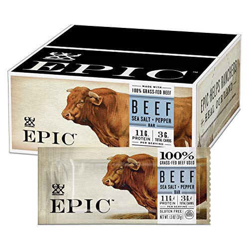 Epic Beef Sea Salt + Pepper Protein Bar, Keto Consumer Friendly,