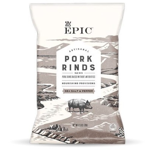 Epic New Artisanal Pork Rinds Snack 2.5Oz Sea Salt &Amp; Pepper, 6