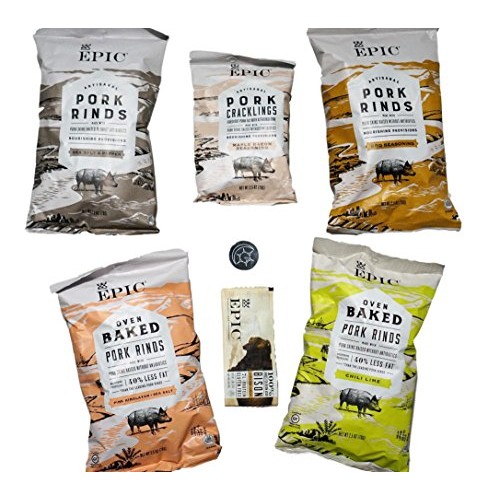 Epic Pork Rinds Variety Pack Plus Bonus Epic Bison Bar And Uniqu