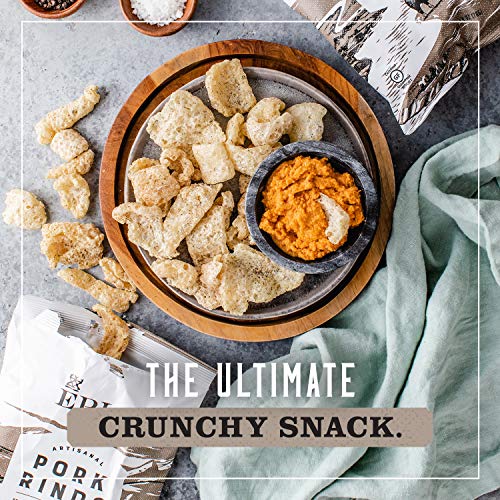 EPIC Sea Salt & Pepper Pork Rinds, Low-Carb, 4 Count Box 2.5oz bags