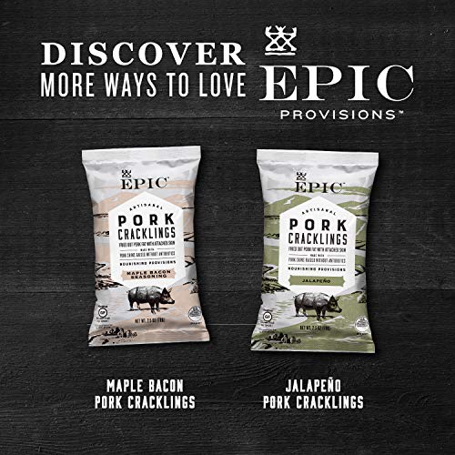 EPIC Sea Salt & Pepper Pork Rinds, Low-Carb, 4 Count Box 2.5oz bags