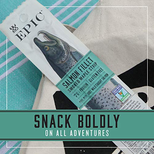 Epic Smoked Salmon Strips, Wild Caught, Paleo Friendly, 20 Ct, 0