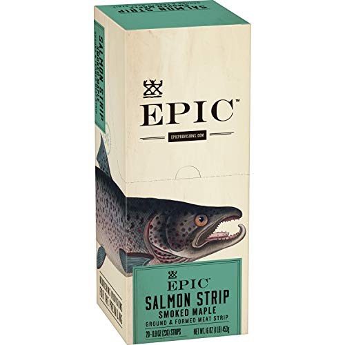 Epic Smoked Salmon Strips, Wild Caught, Paleo Friendly, 20 Ct, 0