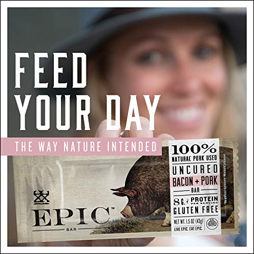 Epic Uncured Bacon Protein Bars Paleo Friendly, 12 Ct, 1.5 Oz Bars