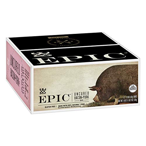 Epic Uncured Bacon Protein Bars Paleo Friendly, 12 Ct, 1.5 Oz Bars