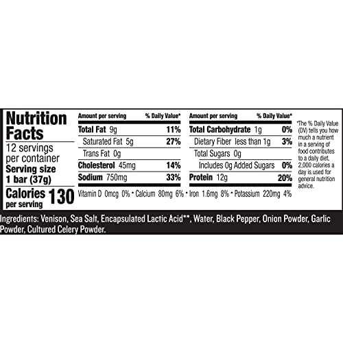 Epic Venison Sea Salt &Amp; Pepper Bars, Keto Friendly, Gluten Free,