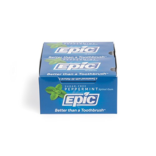 Epic Dental 100% Xylitol Sweetened Gum Peppermint, 12-Count Bli