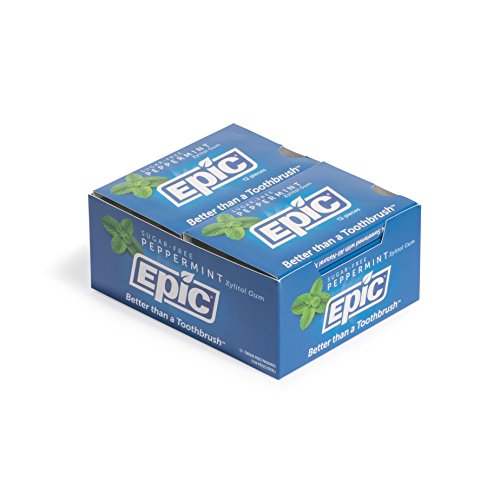 Epic Dental 100% Xylitol Sweetened Gum Peppermint, 12-Count Bli