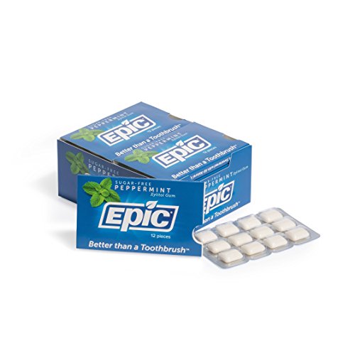 Epic Dental 100% Xylitol Sweetened Gum Peppermint, 12-Count Bli