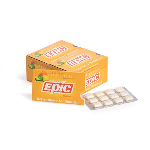 Epic Dental 100% Xylitol Sweetened Gum Fresh Fruit, 12-Count Bl
