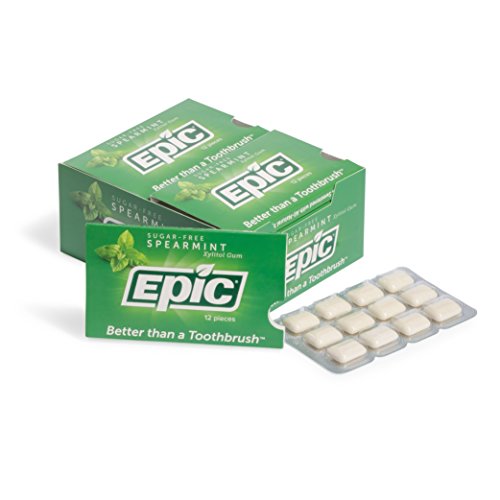 Epic Dental 100% Xylitol Sweetened Gum Spearmint, 12-Count Blis