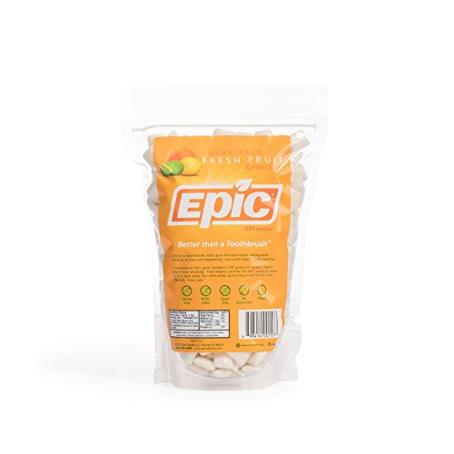 Epic Dental 100% Xylitol Sweetened Gum Fresh Fruit, 500-Count B