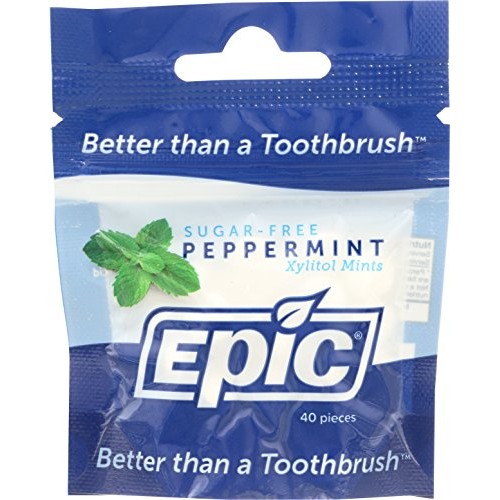 Epic Dental 100% Xylitol Sweetened Breath Mints, Peppermint Flav