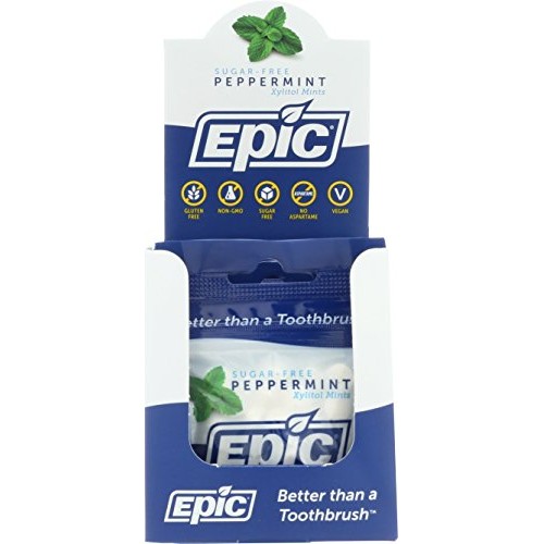 Epic Dental 100% Xylitol Sweetened Breath Mints, Peppermint Flav