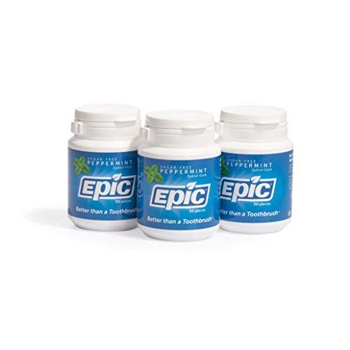 Epic Dental 100% Xylitol Sweetened Gum Peppermint, 50-Count Bot