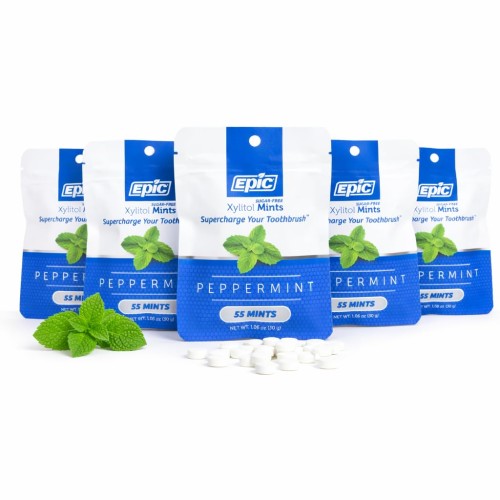 Epic Xylitol Peppermint Mints, 275 Pieces (5-Pack)