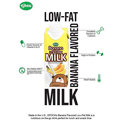 Epoca Banana Flavored Lowfat Milk 6 Pack, Rbst Free Milk, Asepti