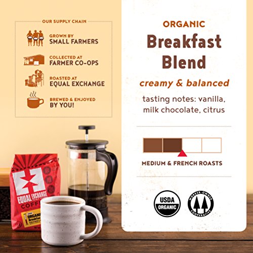 Equal Exchange Organic Ground Coffee, Breakfast Blend, 12-Ounce Bag