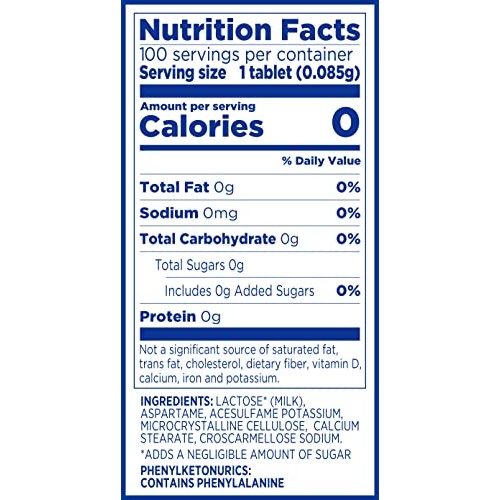 Equal 0 Calorie Sweetener Tablets, Sugar Substitute, Zero Calori