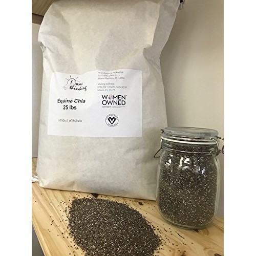 Equine Chia, Natural, Seeds, Supplements, 25 Pounds, 25 Lbs, Bla