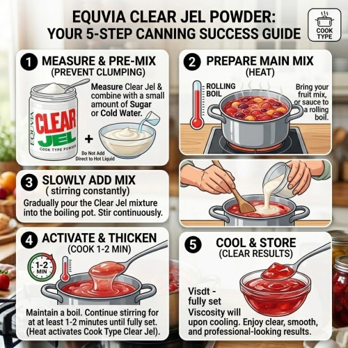 Equvia Clear Jel Powder, Cook Type Thickener for Canning, Jams, and Pie Fillings, 1.5 lbs (680g) – Premium Starch for Home Food Preservation