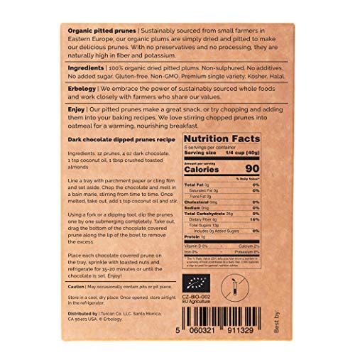 Organic Pitted Prunes 7.1 Oz - Non-Sulphured - Premium Single Va