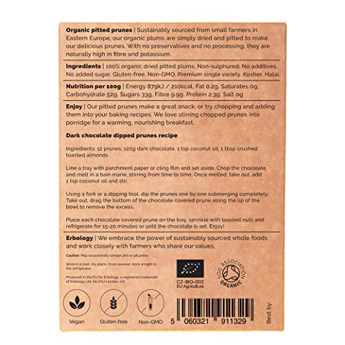 Organic Pitted Prunes 7.1 Oz - Non-Sulphured - Premium Single Va