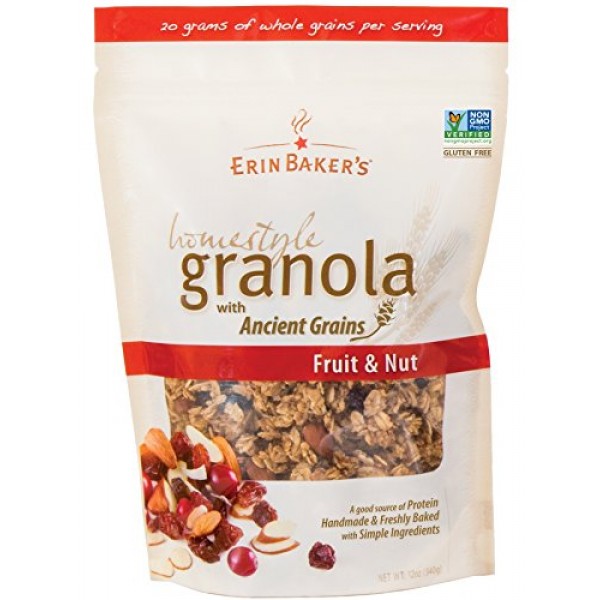 Erin Bakers Homestyle Granola, Fruit & Nut, Gluten-Free, Ancien...