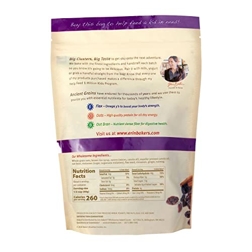 Erin Bakers Homestyle Granola, Oatmeal Raisin, Ancient Grains, ...