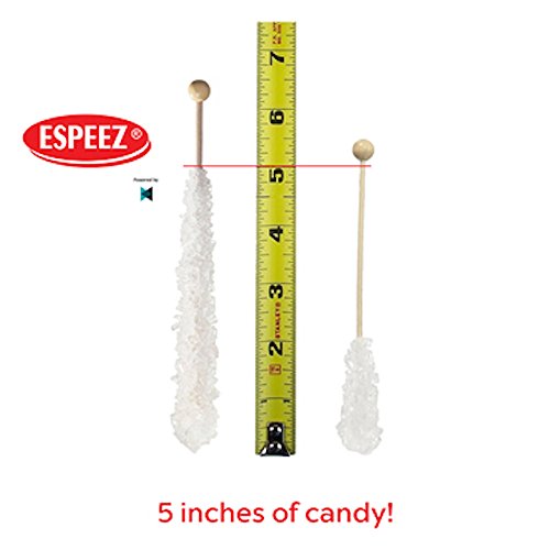 Extra Large Rock Candy Sticks 22G: 12 Original Lollipop - Whit