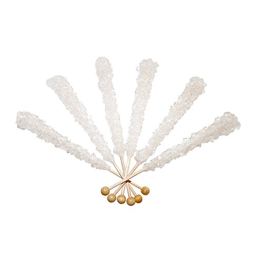 Extra Large Rock Candy Sticks 22G: 12 Original Lollipop - Whit