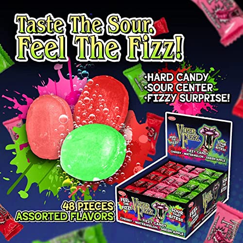 Viper Fizz – 48 Pieces Individually-Wrapped Sour Hard Candy Vari...