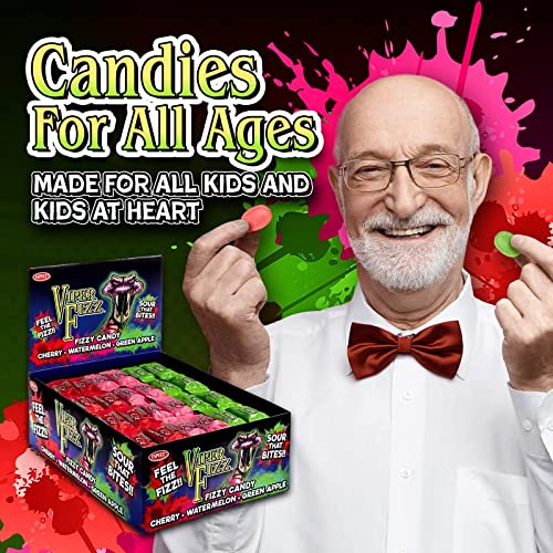Viper Fizz – 48 Pieces Individually-Wrapped Sour Hard Candy Vari...