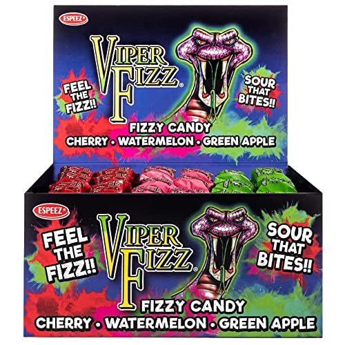 Viper Fizz – 48 Pieces Individually-Wrapped Sour Hard Candy Vari...
