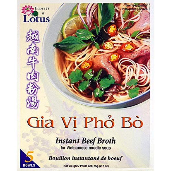 Essence of Lotus Instant Beef Pho Broth for Vietnamese Noodle So...