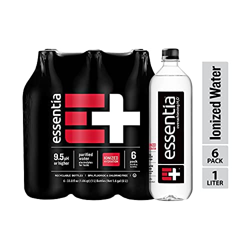 Essentia Bottled Water, 1 Liter, Pack of 6 Bottles; 99.9% Pure, ...