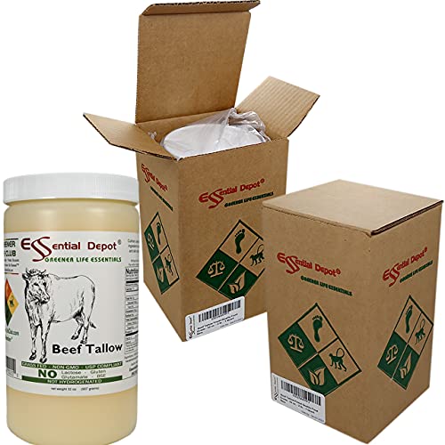 Beef Tallow Finest Quality Food Grade - 32 Oz. - 2 Lb. - 1 Quart