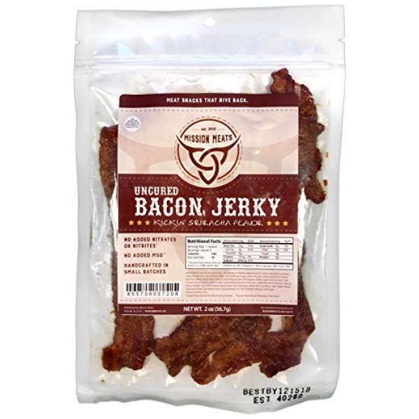Delicious Uncured Real Bacon Jerky Hand Crafted Small Batch Kick...